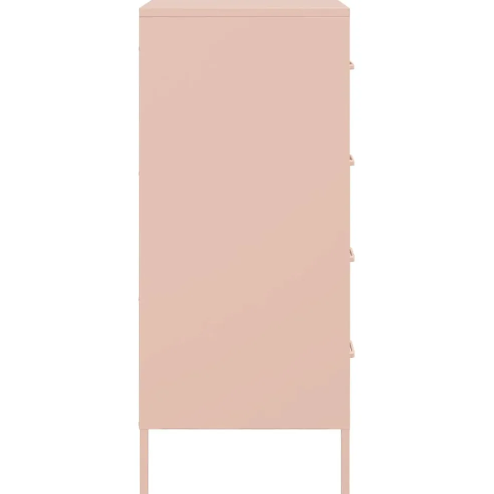 vidaXL Dressoir 68x39x89 cm staal roze