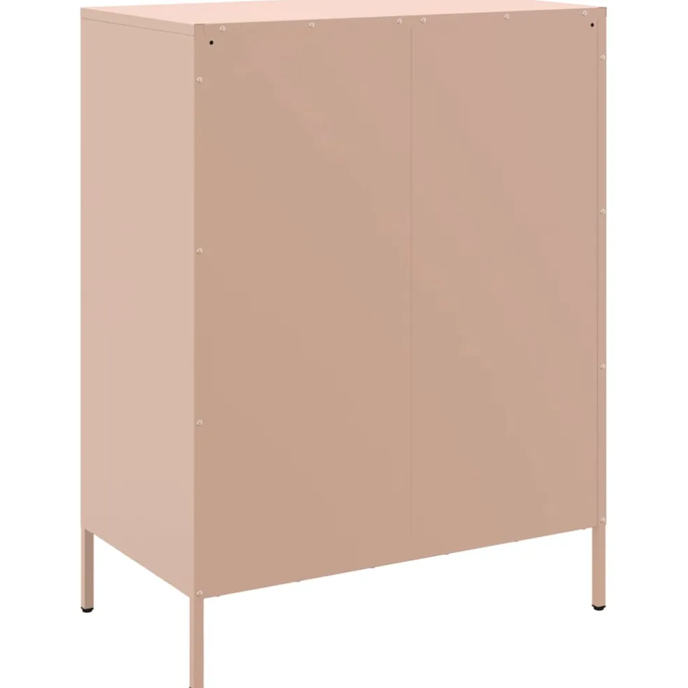 vidaXL Dressoir 68x39x89 cm staal roze
