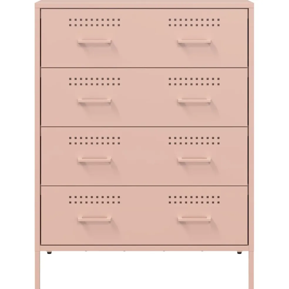 vidaXL Dressoir 68x39x89 cm staal roze