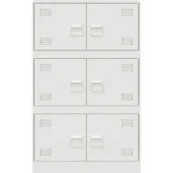 vidaXL Dressoir 67x39x107 cm staal wit