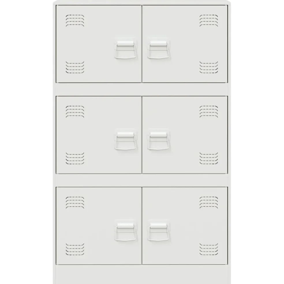 vidaXL Dressoir 67x39x107 cm staal wit