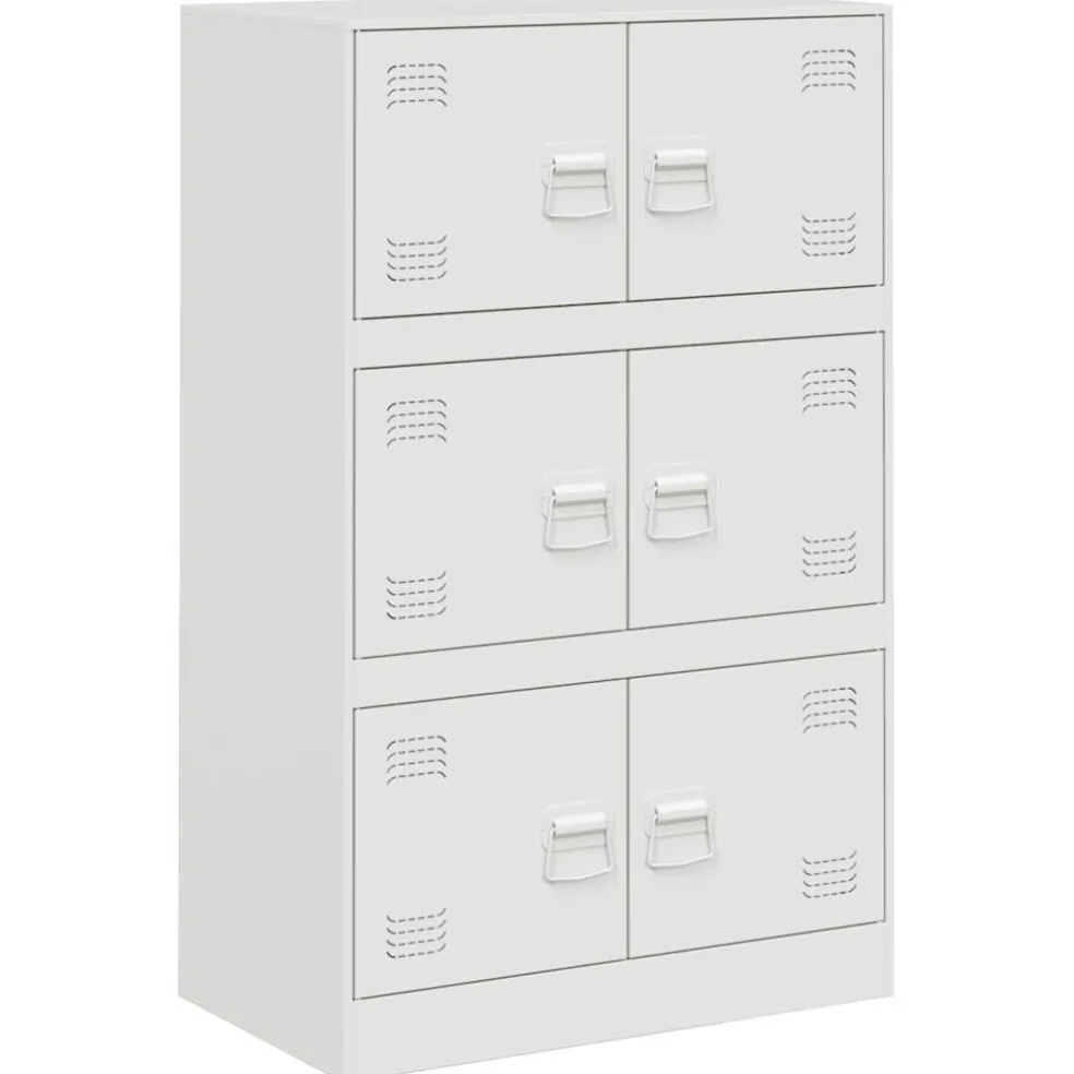vidaXL Dressoir 67x39x107 cm staal wit
