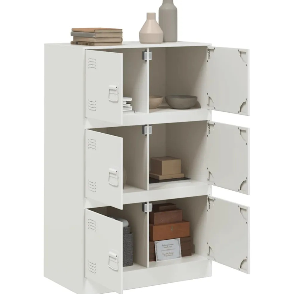 vidaXL Dressoir 67x39x107 cm staal wit