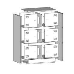 vidaXL Dressoir 67x39x107 cm staal wit