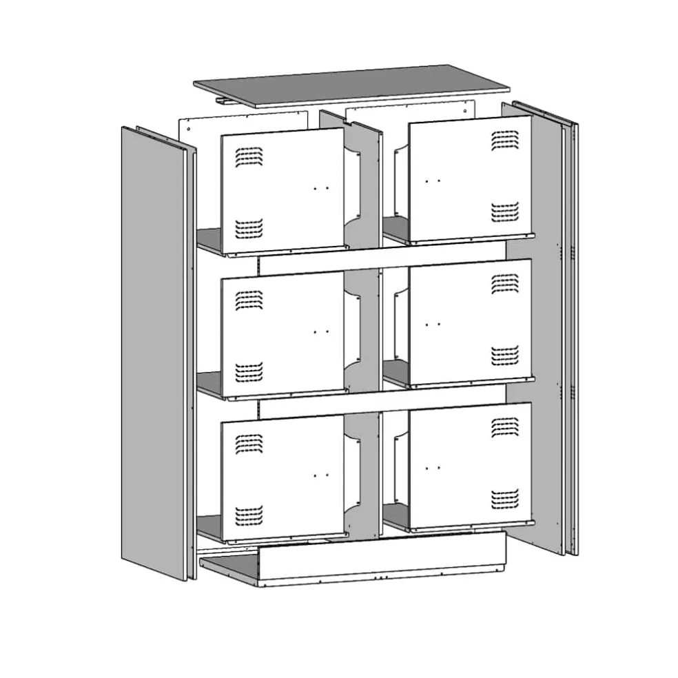 vidaXL Dressoir 67x39x107 cm staal wit