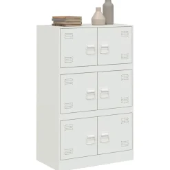 vidaXL Dressoir 67x39x107 cm staal wit