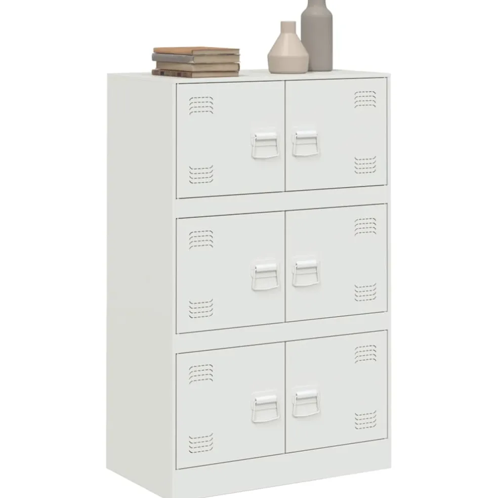 vidaXL Dressoir 67x39x107 cm staal wit