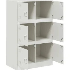 vidaXL Dressoir 67x39x107 cm staal wit
