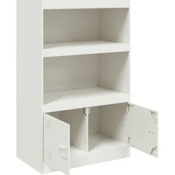 vidaXL Dressoir 67x39x107 cm staal wit