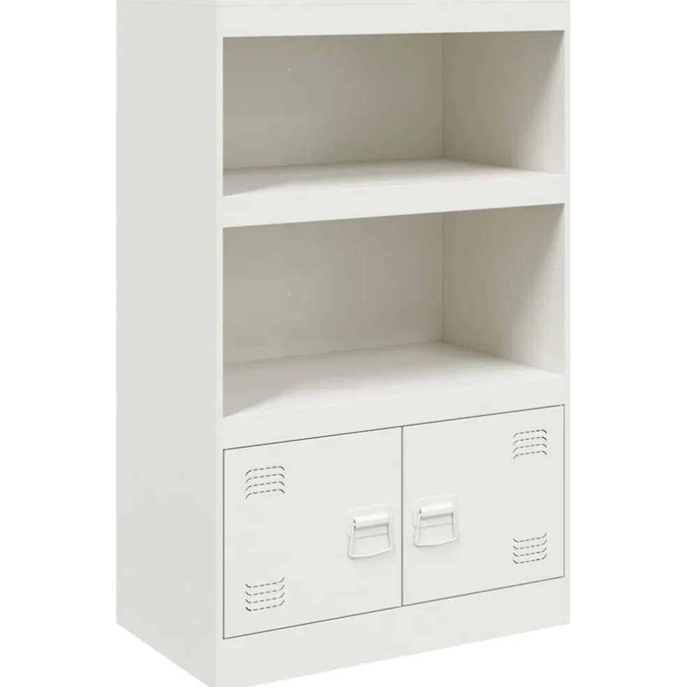 vidaXL Dressoir 67x39x107 cm staal wit