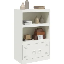 vidaXL Dressoir 67x39x107 cm staal wit