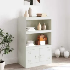 vidaXL Dressoir 67x39x107 cm staal wit