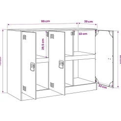 vidaXL Dressoir 99x39x73 cm staal zwart