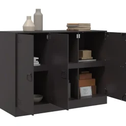 vidaXL Dressoir 99x39x73 cm staal zwart