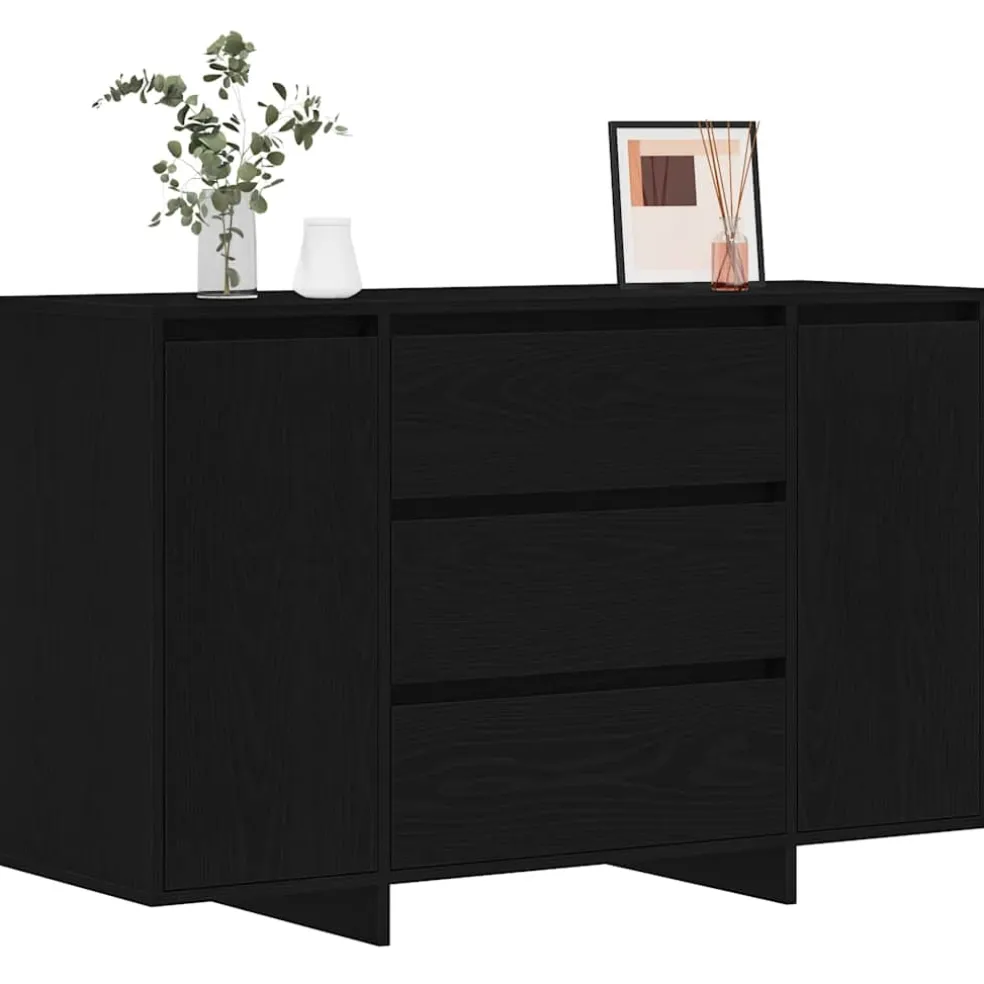vidaXL Dressoir Zwart Eiken 120 x 41 x 75 cm Bewerkt hout