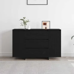 vidaXL Dressoir Zwart Eiken 120 x 41 x 75 cm Bewerkt hout