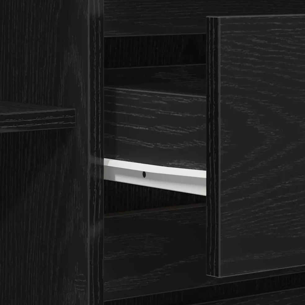vidaXL Dressoir Zwart Eiken 120 x 41 x 75 cm Bewerkt hout