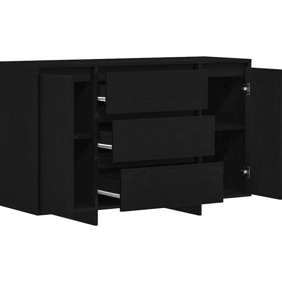 vidaXL Dressoir Zwart Eiken 120 x 41 x 75 cm Bewerkt hout