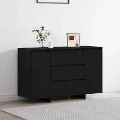vidaXL Dressoir Zwart Eiken 120 x 41 x 75 cm Bewerkt hout
