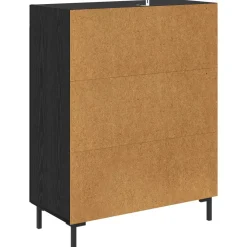 vidaXL Dressoir Zwart Eiken 69,5 x 34 x 90 cm Gemonteerd hout en ijzer