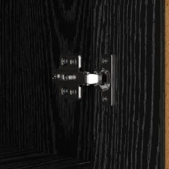 vidaXL Dressoir Zwart Eiken 69,5 x 34 x 90 cm Gemonteerd hout en ijzer