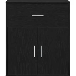 vidaXL Dressoir Zwart Eiken 60 x 31 x 70 cm Bewerkt hout