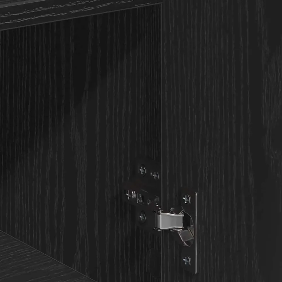 vidaXL Dressoir Zwart Eiken 60 x 31 x 70 cm Bewerkt hout