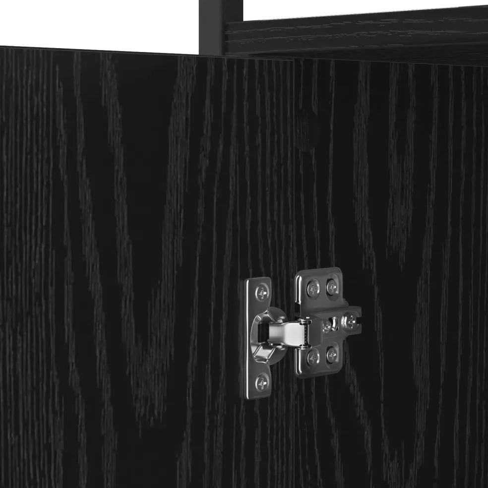 vidaXL Dressoir Zwart Eiken 100 x 35 x 80 cm Bewerkt hout