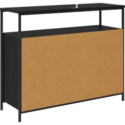 vidaXL Dressoir Zwart Eiken 100 x 35 x 80 cm Bewerkt hout