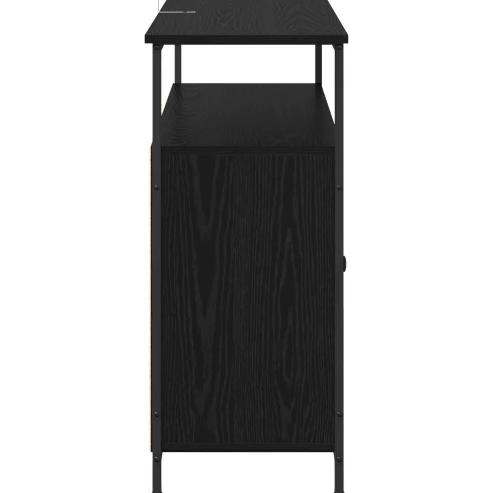 vidaXL Dressoir Zwart Eiken 100 x 35 x 80 cm Bewerkt hout