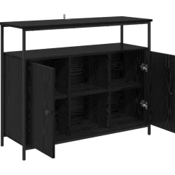 vidaXL Dressoir Zwart Eiken 100 x 35 x 80 cm Bewerkt hout