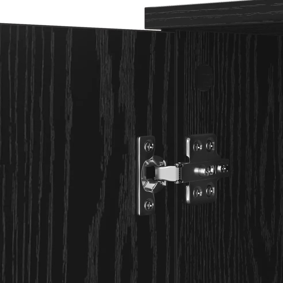 vidaXL Dressoir Zwart Eiken 59 x 39 x 80 cm Bewerkt hout