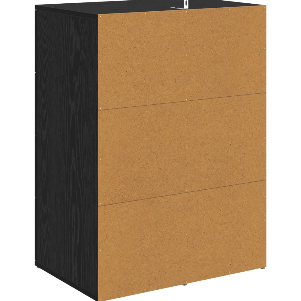 vidaXL Dressoir Zwart Eiken 59 x 39 x 80 cm Bewerkt hout