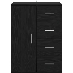 vidaXL Dressoir Zwart Eiken 59 x 39 x 80 cm Bewerkt hout