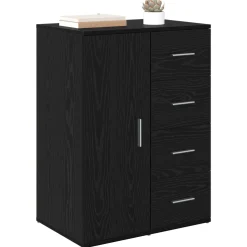 vidaXL Dressoir Zwart Eiken 59 x 39 x 80 cm Bewerkt hout