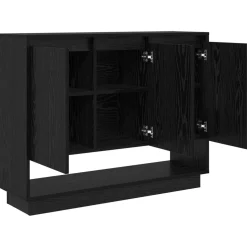 vidaXL Dressoir Zwart Eiken 97 x 29 x 75 cm Bewerkt hout