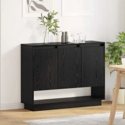 vidaXL Dressoir Zwart Eiken 97 x 29 x 75 cm Bewerkt hout
