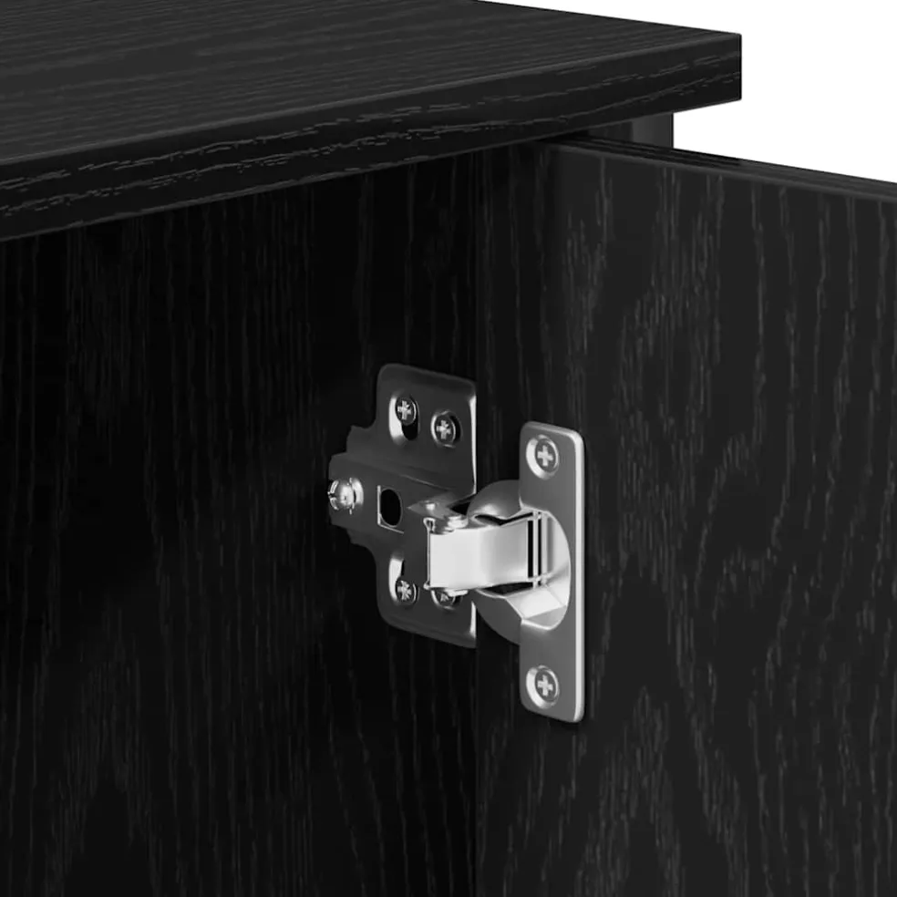 vidaXL Dressoir Zwart Eiken 70 x 30 x 80 cm
