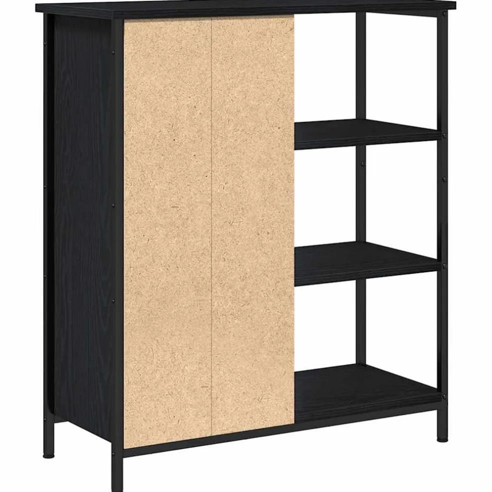 vidaXL Dressoir Zwart Eiken 70 x 30 x 80 cm