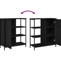 vidaXL Dressoir Zwart Eiken 70 x 30 x 80 cm