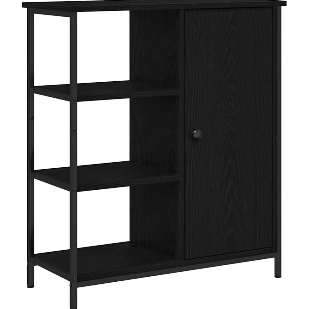 vidaXL Dressoir Zwart Eiken 70 x 30 x 80 cm