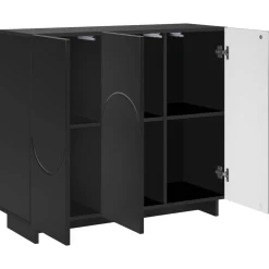 vidaXL Dressoir Zwart 85,5 x 31 x 75 cm Bewerkt hout
