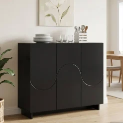 vidaXL Dressoir Zwart 85,5 x 31 x 75 cm Bewerkt hout