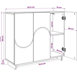 vidaXL Dressoir Zwart 85,5 x 31 x 75 cm Bewerkt hout