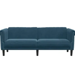 vidaXL Driezitsbank fluweel blauw