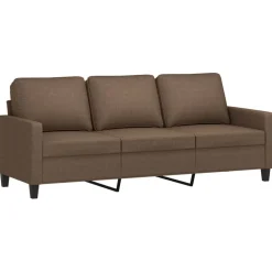 vidaXL Driezitsbank met voetenbank 180 cm stof bruin