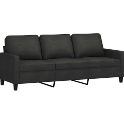 vidaXL Driezitsbank met voetenbank 180 cm stof zwart