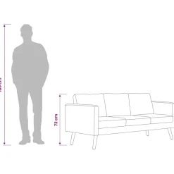 vidaXL Driezitsbank stof zwart