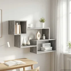 vidaXL Drijvende plank Muurmontage Grijs Sonoma 87 x 20 x 55 cm