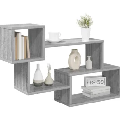 vidaXL Drijvende plank Muurmontage Grijs Sonoma 87 x 20 x 55 cm